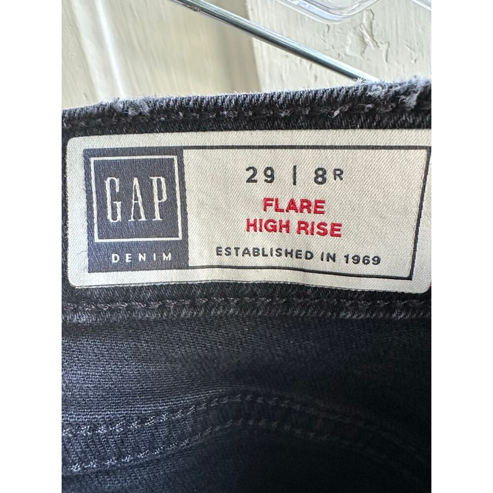 GAP High Rise Flare Jeans – Black Wash – Size 29/8 Regular - Picture 7 of 8